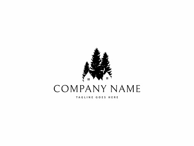 Pines brand forest house logo nature pine tree tourism umuarus