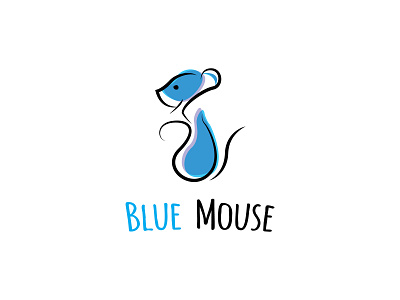 Blue mouse logo animal brand design logo mouse logo umuarus vector