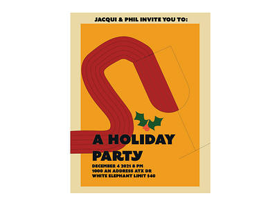 Holiday Party Invite design graphic design illustration invite poster texas wine