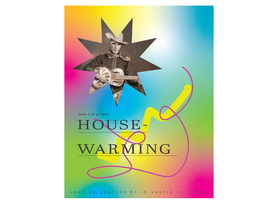 Housewarming Party Invite austin branding design graphic design illustration poster texas western