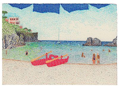 Ischia, Italy beach beachholiday drawing holiday ischia italy laurierollitt sand sea sun