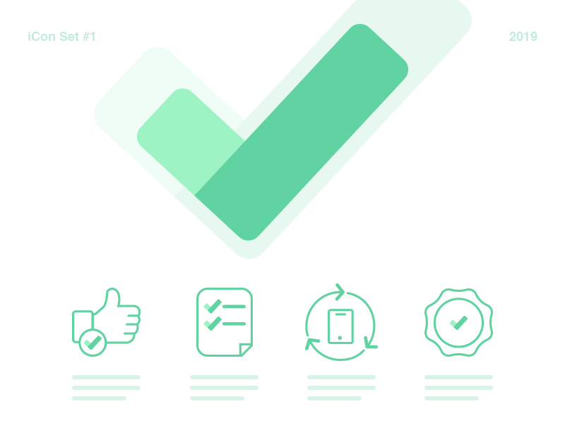 Icon Set app check icon check mark checklist complete document done icon packs icon set icons illustration like quality right tasks icon thumbs up icon todo icon vector warranty icon