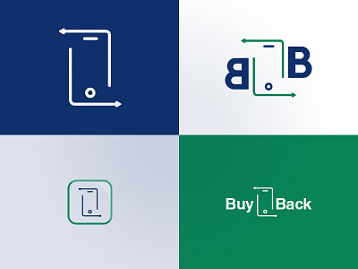 BuyBack Phone Logo arrow back blue branding buy buyback design green grey icon identity logo logo design logotype mark phone phone logo sign website white