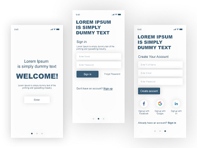 Welcome / Sign in / Sign up by Ashish Chauhan on Dribbble