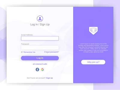 Sign up / Log in page design join us page landing page log in login login page login page design login screen sign in sign up sign up page design sing in page web app web deisgn