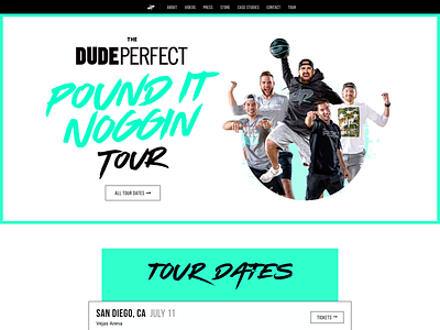 Dude Perfect Homepage Update banner design dude perfect tour ui web
