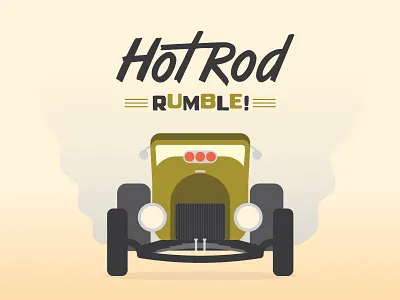 Hot Rod Rumble burnouts dads hotrod illustration lowbrow smoke typography vector