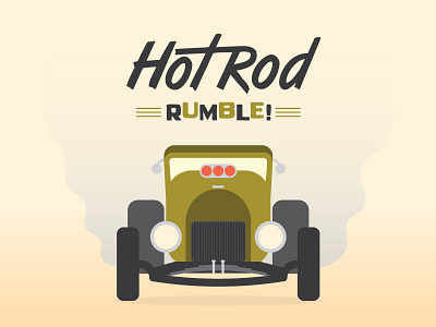 Hot Rod Rumble burnouts dads hotrod illustration lowbrow smoke typography vector