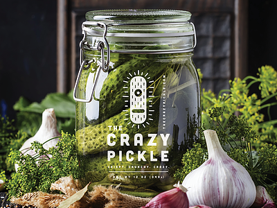 The Crazy Pickle Jar art branding cafe design illustration jar logo logo design packaging