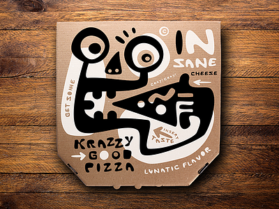 Krazzy Good Pizza Box branding design illustration logo logo design packaging