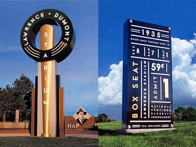 Lawerence Dumont Stadium Signage and Sculpture