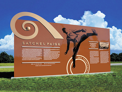 Lawerence Dumont Signage and Sculpture for Satchel Paige baseball design sculpture signage typography