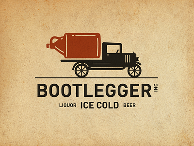 Bootlegger Logo alcohol bootlegger hand drawn liquor old fashioned packaging design poster design retro steam punk textured