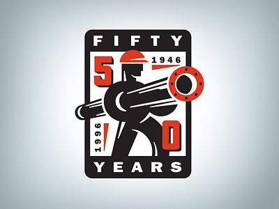 Piping & Equipment 50th Anniversary logo design logo