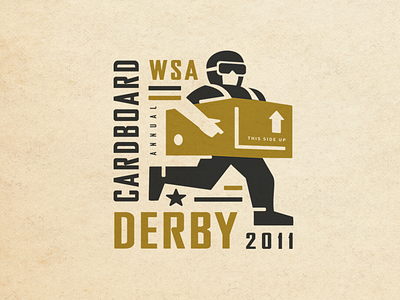 WSA Cardboard Derby Logo box cardboard event festival goggles run start