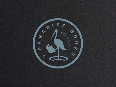 Paradise Book Logo bird book bookstore logo paradise stork water