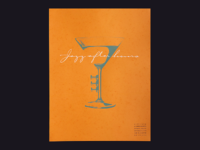 Jazz After Hours Poster after bar drink horn silk screen hours jazz music