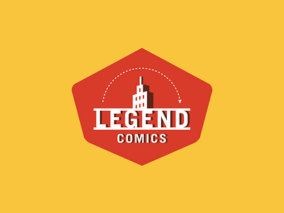 Legend Comics Logo building comics jump legend store