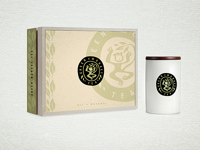 Green Monkey Tea Packaging design illustration logo logo design packaging