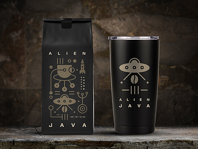 Alien Java Packaging design icon illustration logo logo design packaging