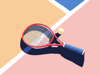 Pause illustration minimalism minimalist no people sport design sport illustration sport illustrator still life tenis ball tennis tennis racket vector