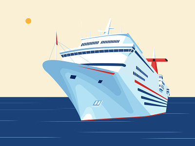 Cruise Ship booklet cruise illustration landscape naval ocean sea ship tourism travel vector vessel