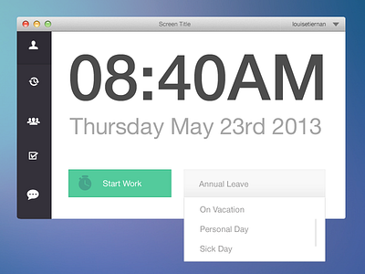 Team Motif app apple clock flat interface mac osx retina time ui ux widget