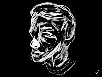 Five minute sketch art black and white design graphic design one line painting portrait procreate simple sketch