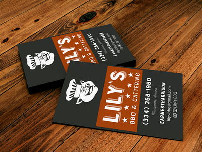 Lily's BBQ & Catering Business Card - Re-Branding identity business card graphic design illustrator indesign logo