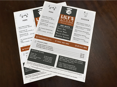 Lily's BBQ & Catering Menu - Branding identity - 2020 branding identity graphic design menu design visual identity