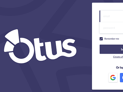 Otus Login app design login logo ui ux
