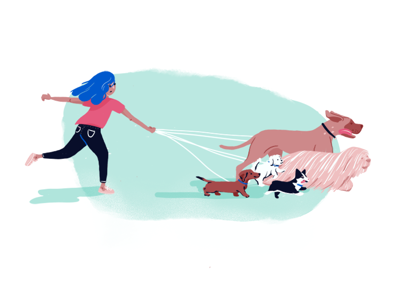 Keeping Up hard work day job dog walker hustle stress