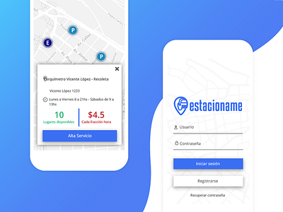 Estacioname App app app mobile branding design design app designer estacioname icon identidad illustration logo park parking presentation screens screenshot ui ui design ux ux ui