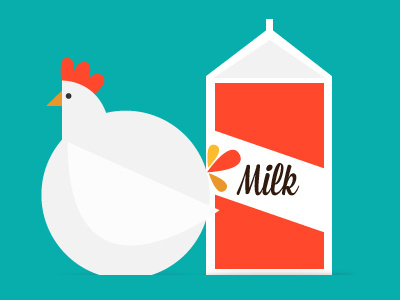 Chicken & Milk animal breakfast chicken design dinner farm favorite food food illustration white