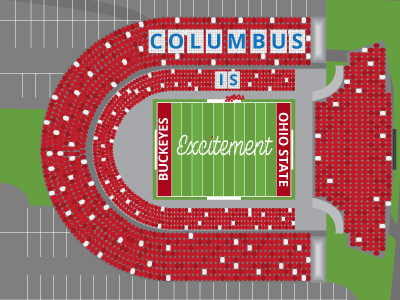 OSU Football Stadium college columbus football illustration ohio state osu sports stadium