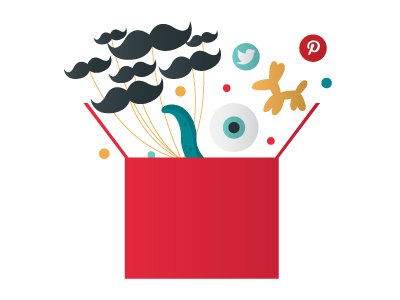 Creative Mind creative eye illustration mustache social media balloon website