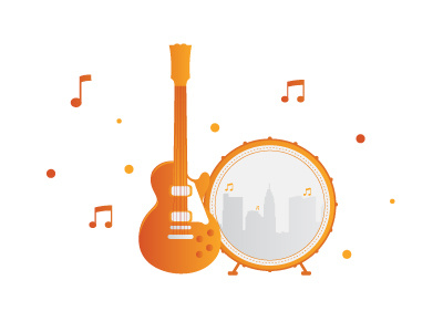 Entertainment Business columbus concert design drums entertainment guitar music music notes orange sound