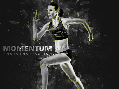 Momentum Photoshop Action ( Photo Effect ) actions athlete background cover design destruction filter flyer glass glow glowing photo photo editing photo effects photography photoshop photoshop action poster shatter shattered