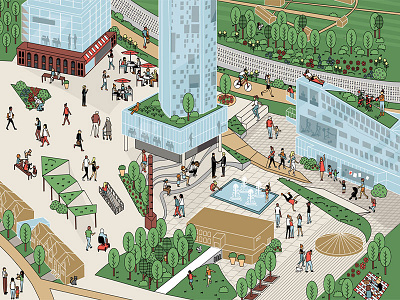 Architectural development site. architecture canada design illustration map toronto winkreative