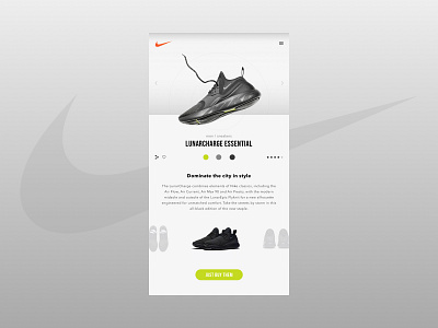 Nike – Lunarcharge Essential graphicdesign interface iphone nike shoe shopping sketch ui ux webdesign