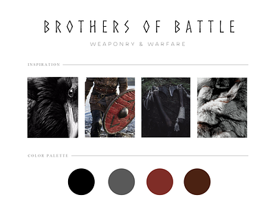 Brothers of Battle Branding Board battle branding board design moodboard palette viking