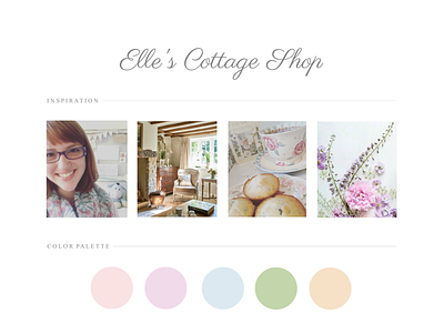 Elle’s Cottage Branding Board branding branding board cottage feminine mood board palette