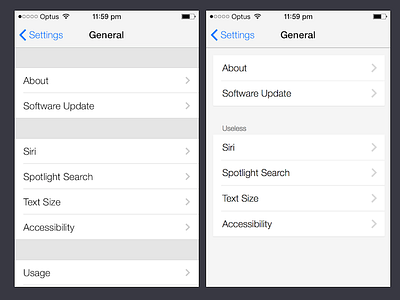 iOS7 Setting Redesign flatter ios7 redesign saddestdayofmylife settings