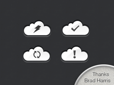 Cloud Icons clean cloud error icons ios loading success