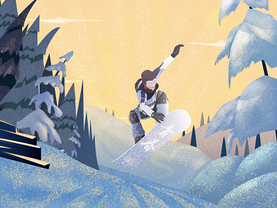 冬季滑雪者 illustration 插图