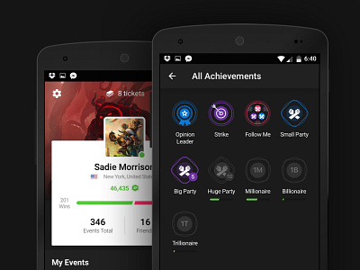 Achievements for Game App achievements android app badge community game icon ios mobile play profile social