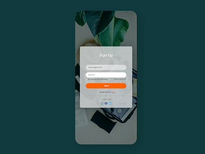 Sign up Form clean design design illustration latest app latest trend logo minimal mobile app design mobile design mobile ui