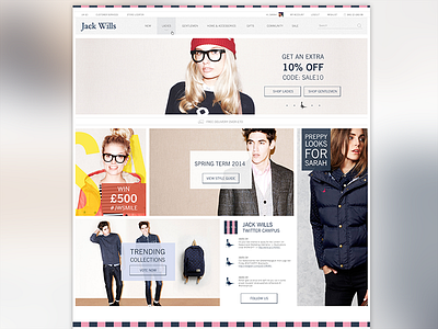 Jack Wills Mock Re-design clothes clothing design fashion homepage jack wills website