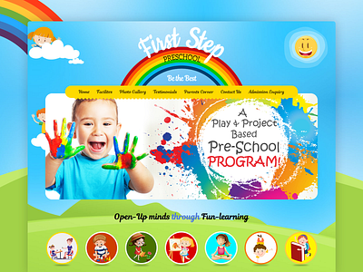 First Step Preschool branding graphic design illustration logo ui ui design web wordpress theme