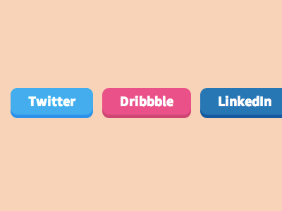 Chunky Buttons button buttons chunky clean dribbble flat linkedin social twitter